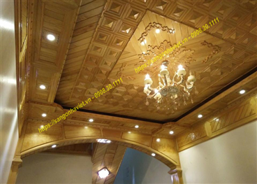 Mẫu trần gỗ nhà ống-02
