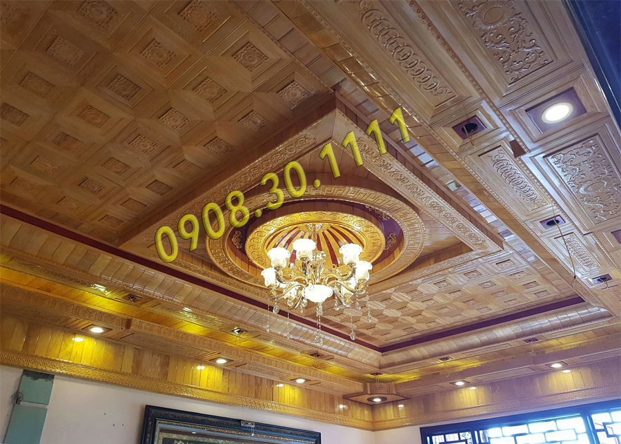 Mẫu trần gỗ nhà ống-01
