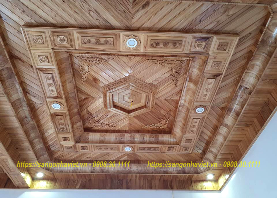 Mẫu trần gỗ Xoan GX02